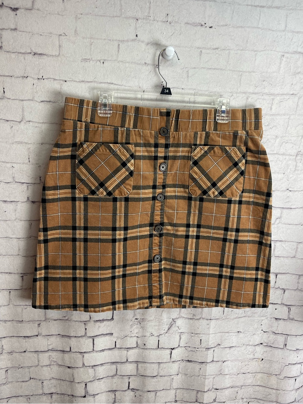 Torrid size 1 and an and black plaid button front mini skirt corduroy